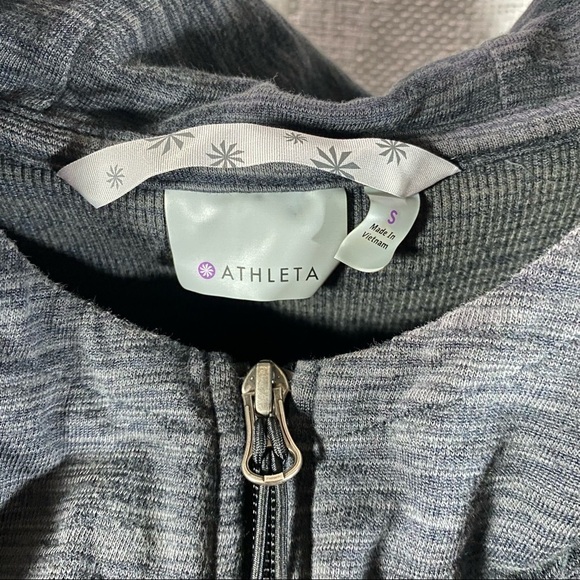 Athleta Tiger Terry grey cinched waist hoodie size S - Picture 5 of 12
